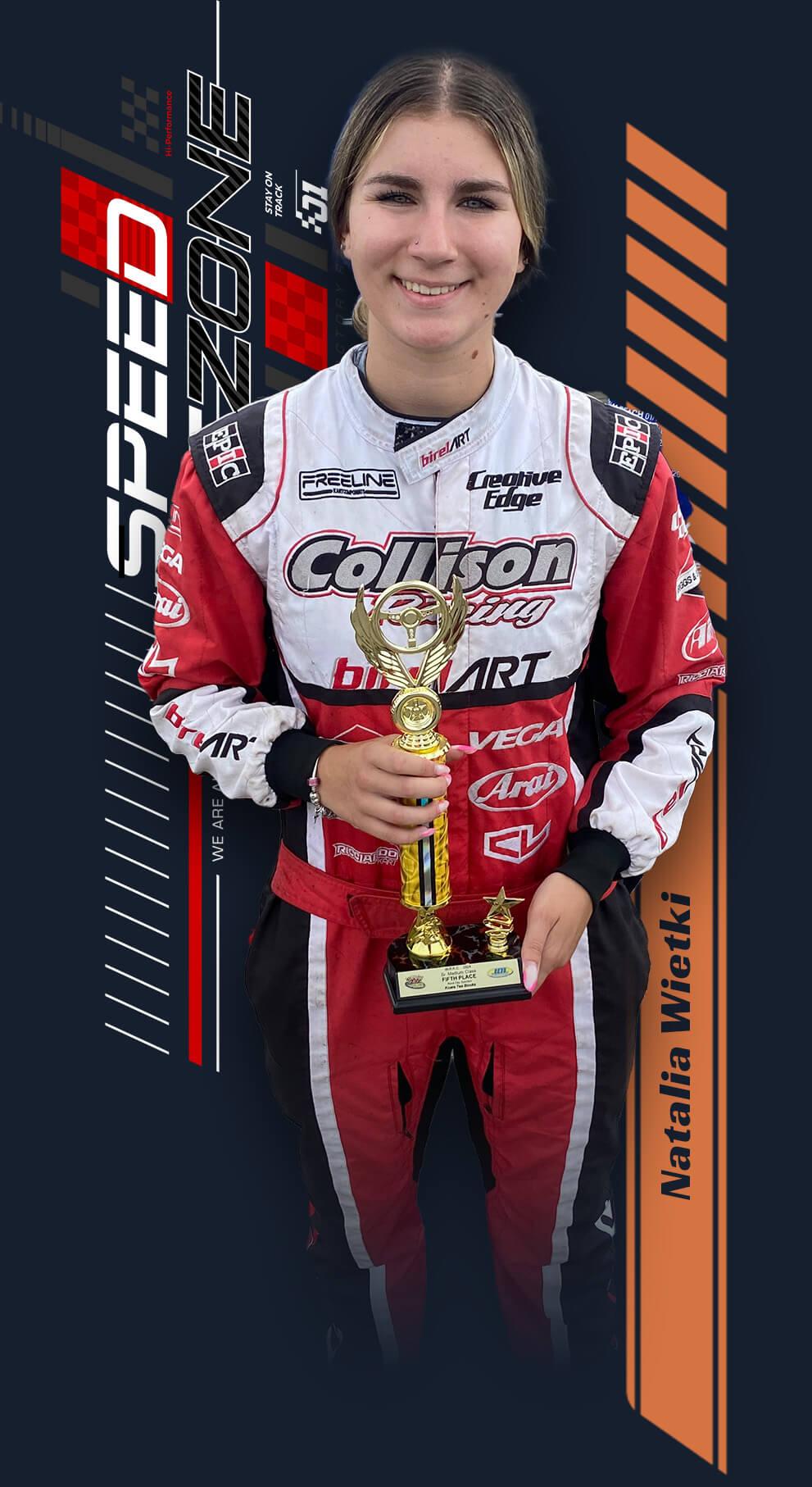 Natalia Wietki kart racing winner